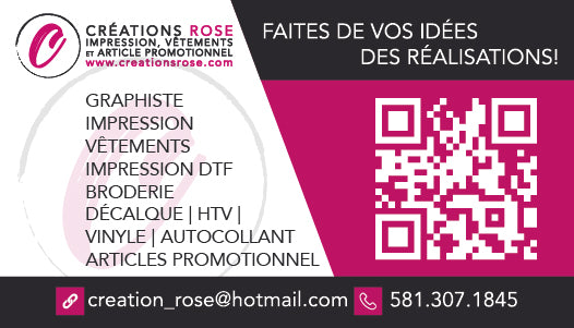 Carte d'affaire Recto/Verso 3.5x2"