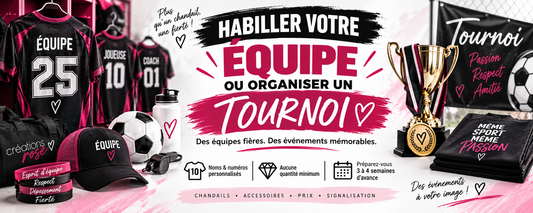 Illustration de blogue : habiller votre équipe sportive ou organiser un tournoi – Créations Rose