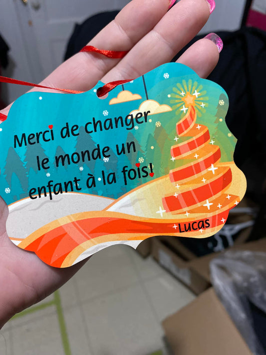 Ornement de Noël imprimé personnalisé