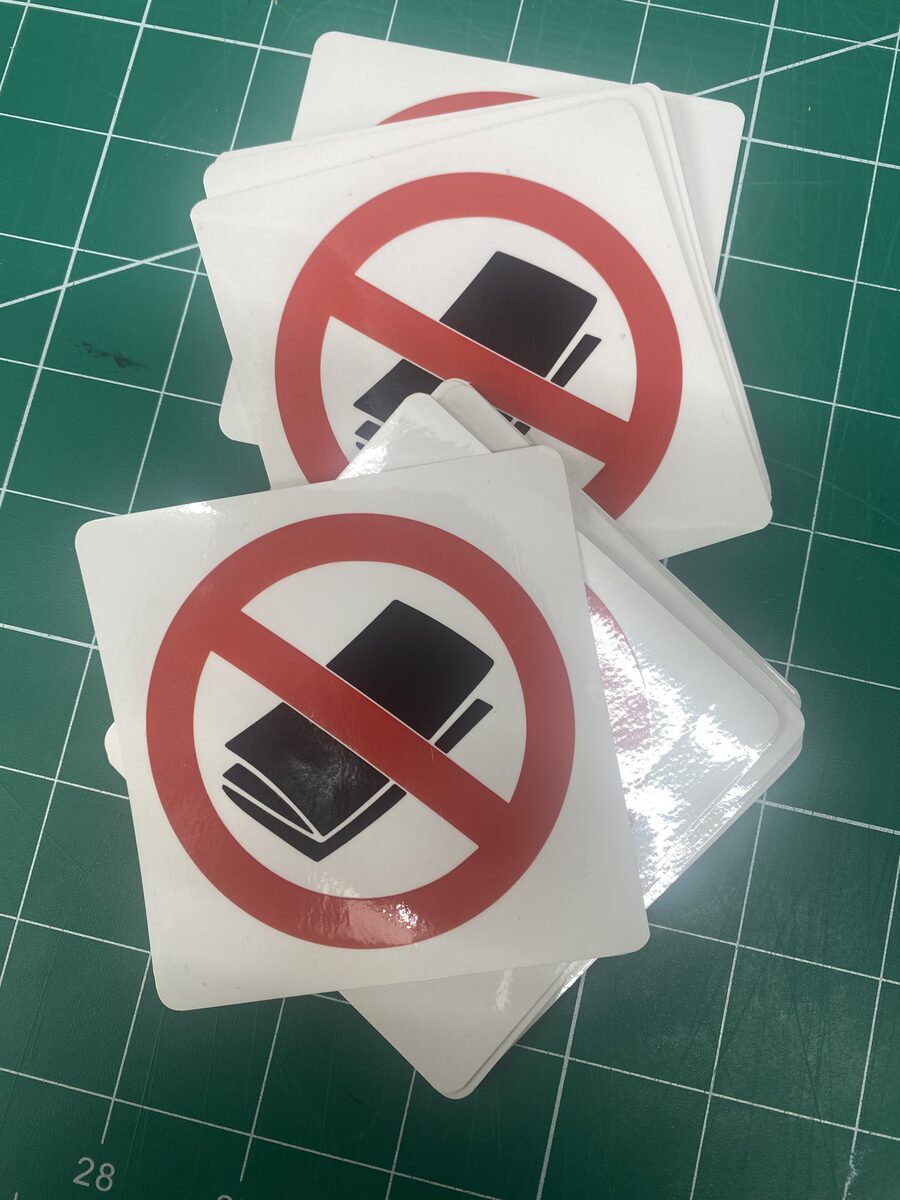 Autocollant interdiction sac plastique – Créations Rose, impression et personnalisation en Beauce