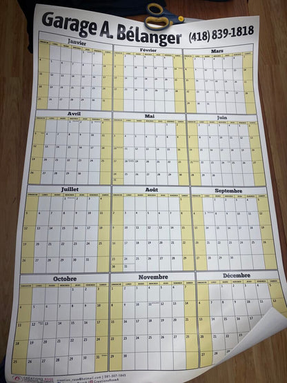 Calendrier personnalisé - Créations Rose