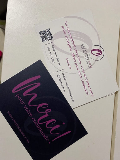 Carte de souhaits personnalisée - Créations Rose