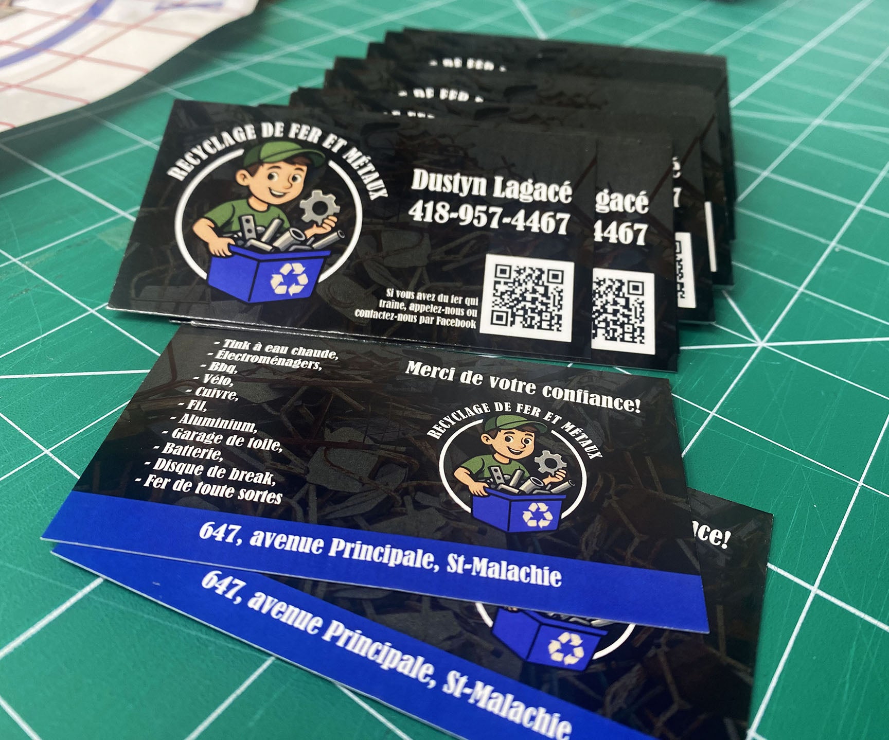 carte d'affaire imprimer recto verso