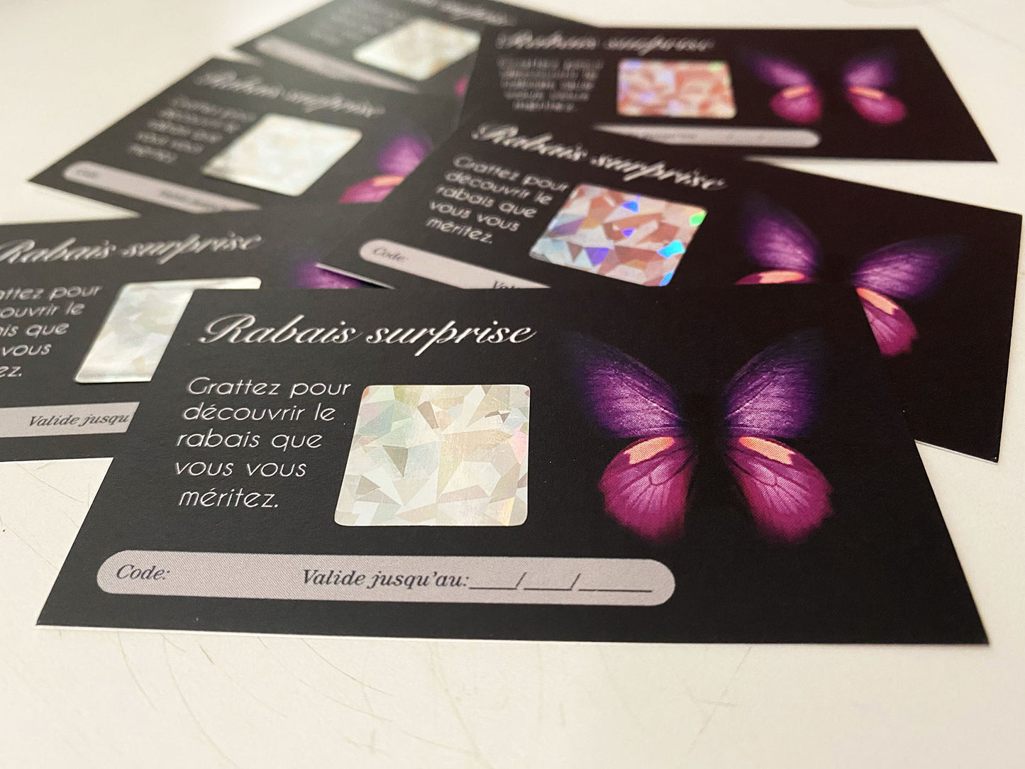 carte a gratter pour rabais corporatif