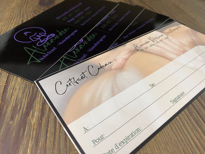 Certificat-cadeau personnalisé - Créations Rose