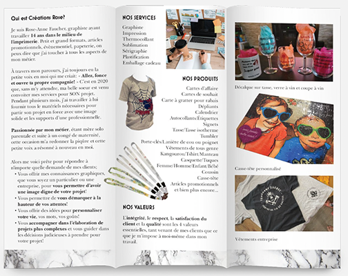 Impression de dépliant sur mesure papeterie