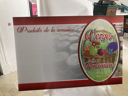 Pancarte en coroplast personnalisée - Créations Rose