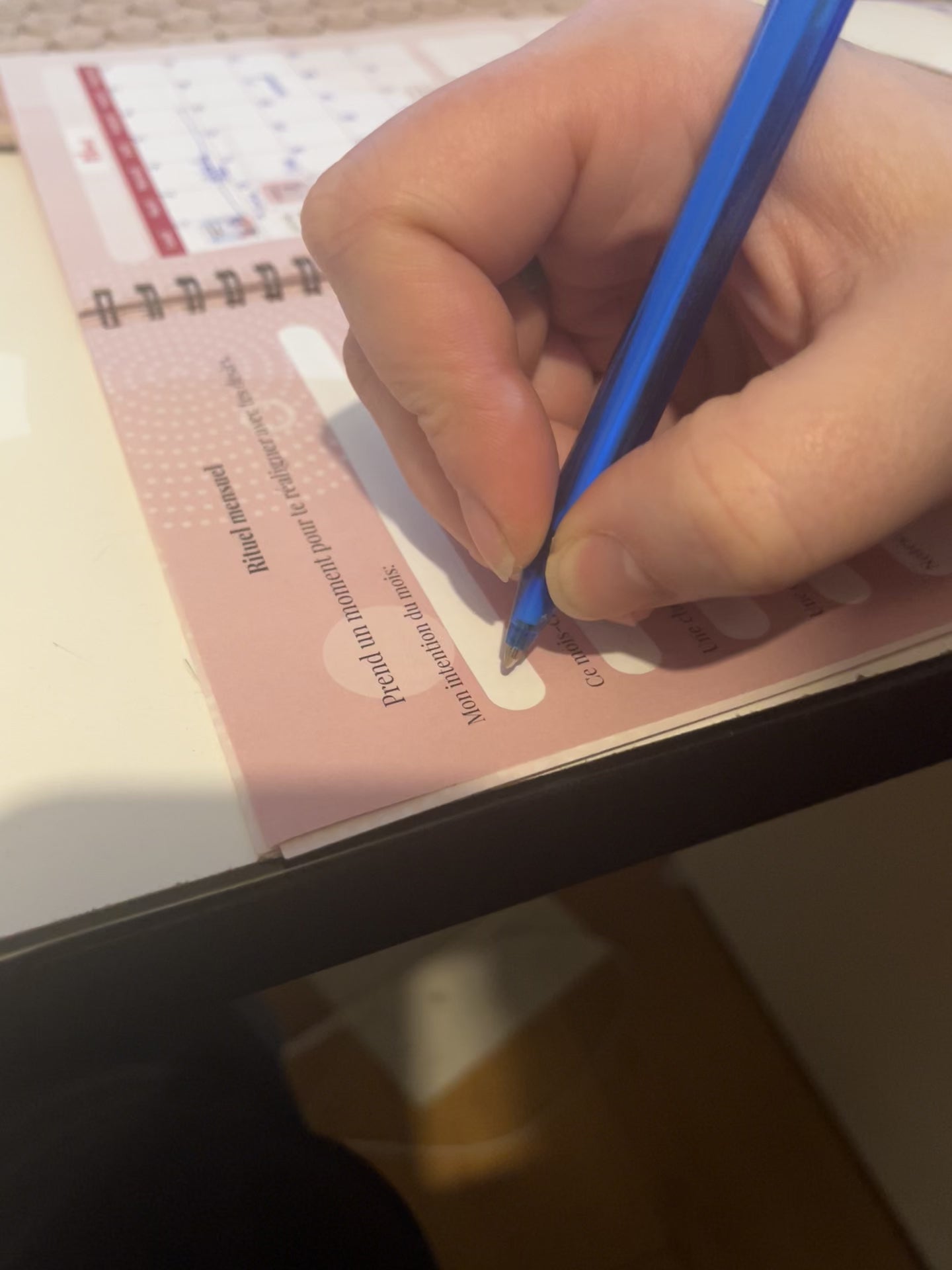 ecriture interieur agenda impression personnalisée