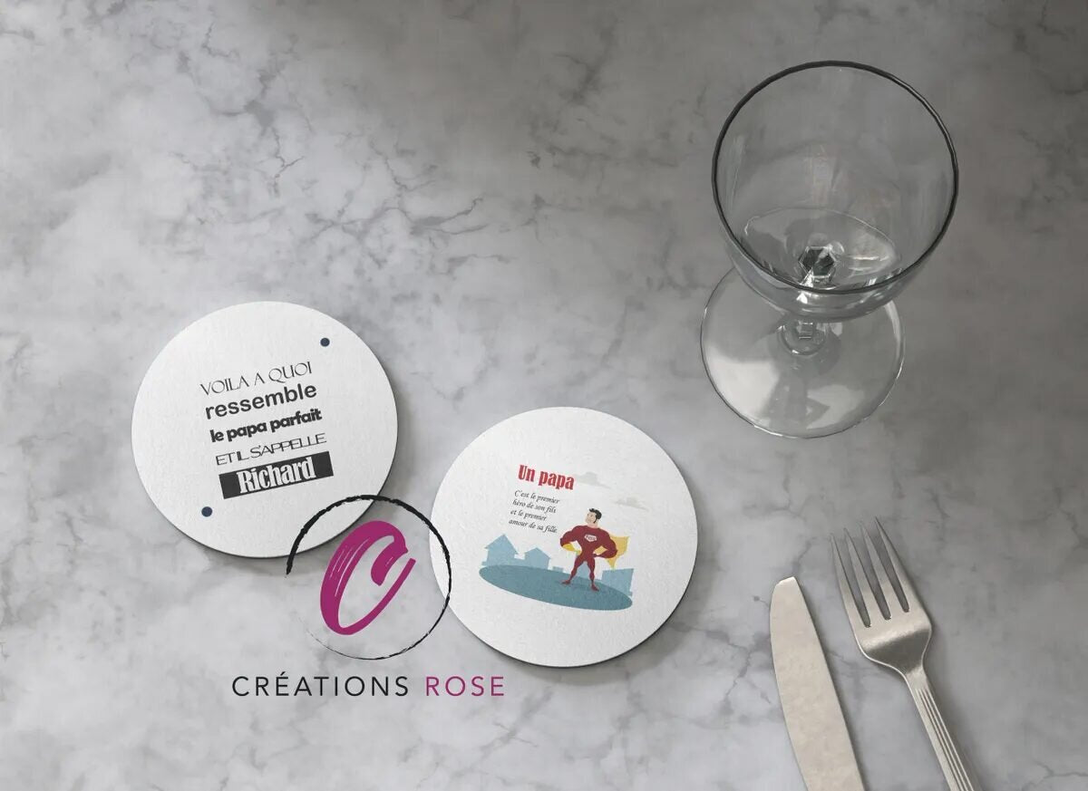 Sous-verre personnalisé - Créations Rose