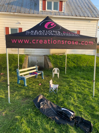 Tente promotionnelle 10 × 10 pi personnalisée - Créations Rose