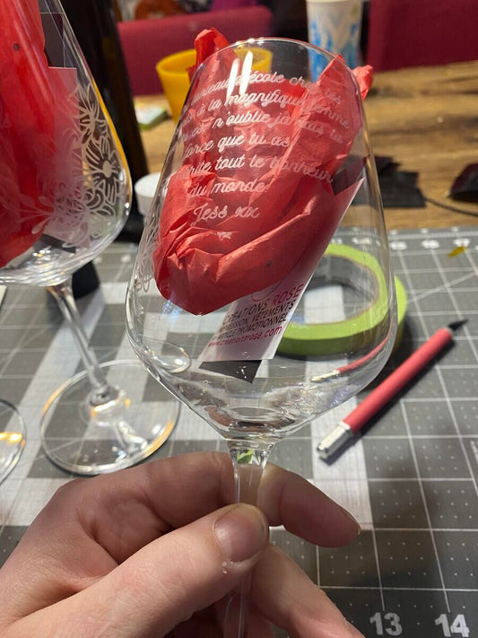 Verre gravé personnalisé - Créations Rose