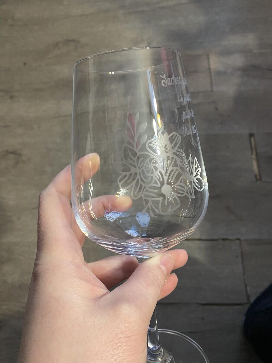 Verre gravé personnalisé - Créations Rose