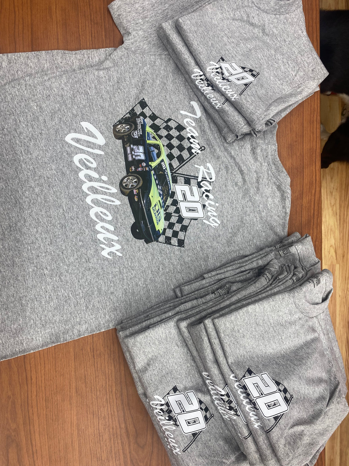 Vêtement t-shirt team racing veilleux – Créations Rose, impression et personnalisation en Beauce